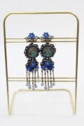 Michal Negrin / カボションチェーンビーズイヤリング  青ＸAGD I-25-05-11-005-LO-AC-HD-ZI
