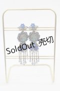 Michal Negrin / カボションチェーンビーズイヤリング  青ＸAGD I-25-05-11-005-LO-AC-HD-ZI