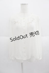 Franche Lippee / おうまさん刺繍シフォンブラウス  アイボリー I-25-05-14-044-LO-BL-HD-ZI