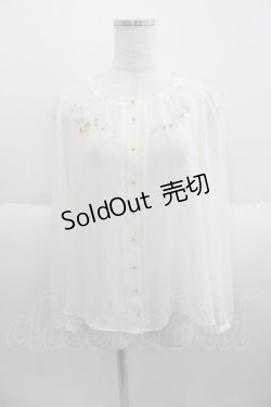 画像1: Franche Lippee / おうまさん刺繍シフォンブラウス  アイボリー I-25-05-14-044-LO-BL-HD-ZI