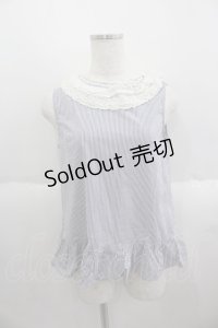 Franche Lippee / レース襟ノースリーブストライプブラウス  ネイビーＸ白 I-25-05-14-046-LO-BL-HD-ZI