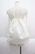 画像2: 【SALE】merry jenny / floralレースナップサック  アイボリーＸ白 I-25-05-14-005-LO-BG-HD-ZT350 (2)