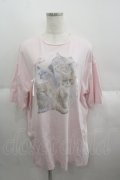 merry jenny / cat ribbon big tee  ピンク I-25-05-14-054-LO-TO-HD-ZI