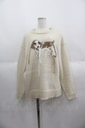 merry jenny / vintage like dogニット  アイボリー I-25-05-14-055-LO-TO-HD-ZI