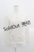 Cherir la femme / パーティ刺繍ニットカーディガン  アイボリー I-25-05-14-065-LO-TO-HD-ZI