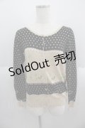 Franche Lippee / とりさん刺繍ドットカーディガン  黒Ｘベージュ I-25-05-14-068-LO-TO-HD-ZI