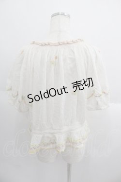 画像2: Franche Lippee / フラワー刺繍半袖ブラウス  白Ｘカラフル I-25-05-14-070-LO-BL-HD-ZI