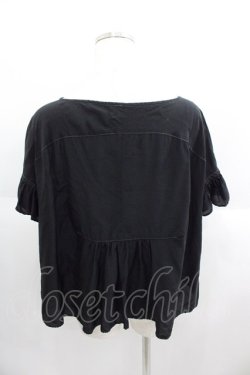 画像2: Franche Lippee / 袖先フリル半袖トップス  黒 I-25-05-14-072-LO-TO-HD-ZI