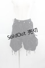 Candy Stripper / DRAWSTRING HALF PANTS  黒 I-25-05-14-122-PU-PA-HD-ZI