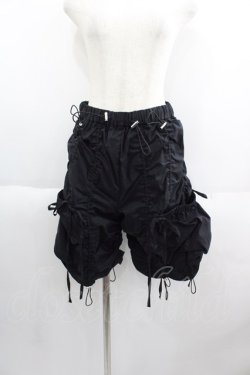 画像1: Candy Stripper / DRAWSTRING HALF PANTS  黒 I-25-05-14-122-PU-PA-HD-ZI