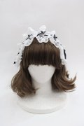 To Alice / はしごレースリボンヘッドドレス  黒Ｘ白 I-25-05-14-022-LO-AC-HD-ZI