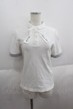 画像1: Fi.n.t / ロゴ刺繍タイポロシャツ  ホワイト I-25-05-19-007-CA-TO-HD-ZI