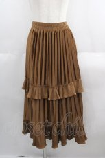 画像1: 【SALE】axes femme / フリルベロアスカート M ブラウン I-25-05-19-085-AX-SK-HD-ZT503 (1)