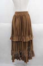 画像2: 【SALE】axes femme / フリルベロアスカート M ブラウン I-25-05-19-085-AX-SK-HD-ZT503 (2)