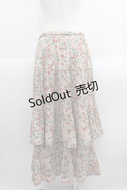 画像2: axes femme / 花柄プリーツティアードスカート  ベージュ I-25-05-19-086-AX-SK-SZ-ZT495