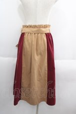 画像2: 【SALE】axes femme / バイカラーミディスカート M ボルドー×ベージュ I-25-05-19-088-AX-SK-HD-ZT503 (2)