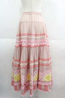 画像2: PINK HOUSE / レモンケーキパッチワークスカート  ピンク I-25-05-19-093-LO-OP-HD-ZI