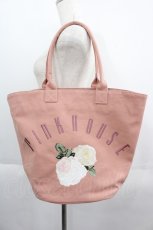 画像1: PINK HOUSE / ホワイトローズ刺繍バッグ  ピンク I-25-05-19-105-LO-BG-HD-ZT500 (1)