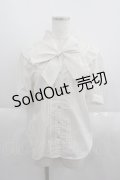 axes femme / ボウタイヨーク半袖ブラウス M アイボリー I-25-05-19-009-AX-BL-HD-ZI