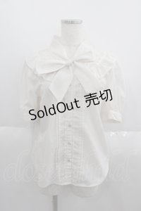 axes femme / ボウタイヨーク半袖ブラウス M アイボリー I-25-05-19-009-AX-BL-HD-ZI