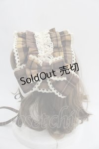 axes femme kawaii / タータンチェックヘッドドレス  イエロー I-25-05-19-117-AX-AC-HD-ZI
