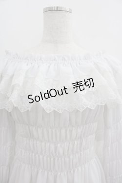 画像2: ATELIER PIERROT / Shirring princess sleeve blouse  白 I-25-05-19-016-EL-BL-HD-ZI