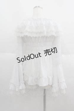 画像3: ATELIER PIERROT / Shirring princess sleeve blouse  白 I-25-05-19-016-EL-BL-HD-ZI