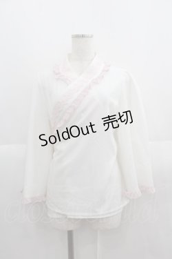 画像1: axes femme kawaii / 衿レース付き和風ブラウス M ホワイト I-25-05-19-024-AX-BL-HD-ZI