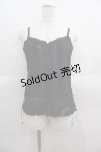 PINK HOUSE / ピンタックレースキャミブラウス  黒 I-25-05-19-031-LO-BL-HD-ZI