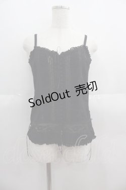 画像1: PINK HOUSE / ピンタックレースキャミブラウス  黒 I-25-05-19-031-LO-BL-HD-ZI