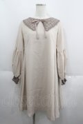 Maison de FLEUR Petite Robe canone / レース衿ワンピース M ベージュ I-25-05-23-052-EL-OP-HD-ZI
