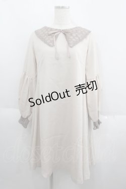 画像1: Maison de FLEUR Petite Robe canone / レース衿ワンピース M ベージュ I-25-05-23-052-EL-OP-HD-ZI