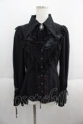 Ozz oneste / 薔薇刺繍ジャボタイ付きブラウス  ブラック I-25-05-23-007-OO-BL-HD-ZI