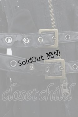 画像3: DARK RED  RUM / ダメージガーゼ変形袖前開きワンピース  ブラック I-25-05-23-062-HN-OP-HD-ZI