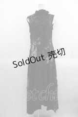 DARK RED  RUM / メッシュノースリーブワンピース  ブラック I-25-05-23-063-HN-OP-HD-ZI