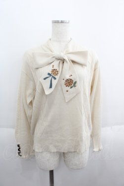 画像1: axes femme / キンモクセイ刺繍ニットプルオーバー M アイボリー I-25-05-23-008-AX-TO-HD-ZI