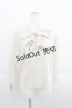 画像1: axes femme / キンモクセイ刺繍ニットプルオーバー M アイボリー I-25-05-23-008-AX-TO-HD-ZI