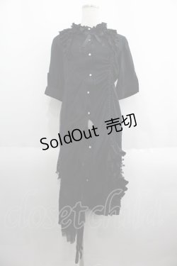 画像1: GRAMM / レースサイド切替半袖ワンピース  黒 I-25-05-23-068-HN-OP-HD-ZI
