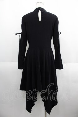 画像2: DARK IN LOVE / Punk hollow star chest dress with sexy ribbon sleeves XL ブラック I-25-05-23-072-PU-OP-HD-ZI
