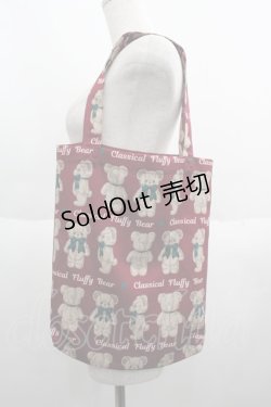 画像1: axes femme kawaii / Fluffy Bearトートバッグ  赤 I-25-05-23-107-AX-BG-HD-ZI