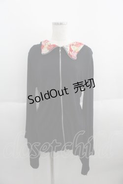 画像1: gouk / 着物袖ダブルジップパーカー  ブラック I-25-05-23-013-GO-TO-HD-ZI