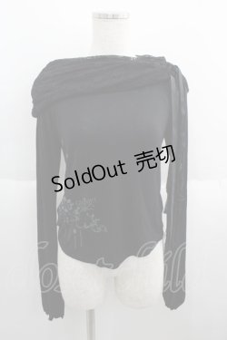 画像1: GRAMM / レース襟ぐり長袖カットソー  黒 I-25-05-23-018-HN-TO-HD-ZI