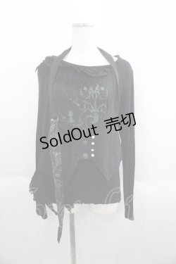 画像1: GRAMM / ジレ付きロングTシャツ  ブラック I-25-05-23-024-HN-TO-HD-ZI