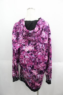 画像2: NieR Clothing / シルエットNieRちゃん総柄パーカー  ピンクＸ黒 I-25-05-23-025-PU-BL-HD-ZI
