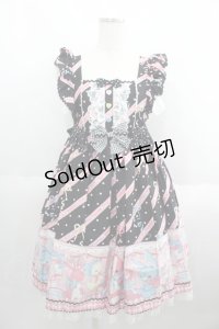 Angelic Pretty / MELODY TOYSハイウエストジャンパースカート  黒 I-25-05-23-027-AP-OP-HD-ZI
