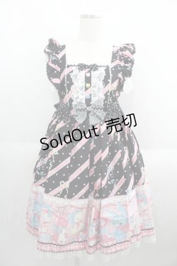 画像1: Angelic Pretty / MELODY TOYSハイウエストジャンパースカート  黒 I-25-05-23-027-AP-OP-HD-ZI