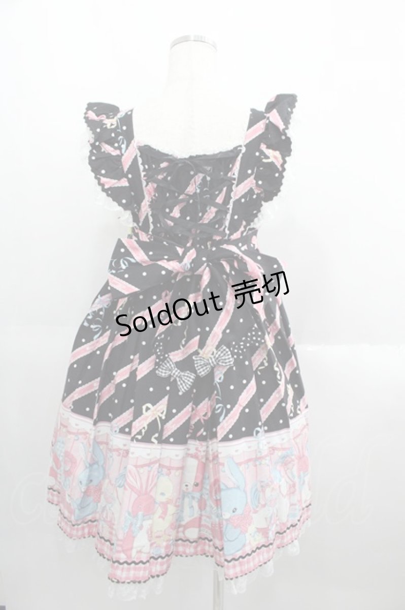 画像2: Angelic Pretty / MELODY TOYSハイウエストジャンパースカート  黒 I-25-05-23-027-AP-OP-HD-ZI (2)
