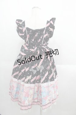 画像2: Angelic Pretty / MELODY TOYSハイウエストジャンパースカート  黒 I-25-05-23-027-AP-OP-HD-ZI