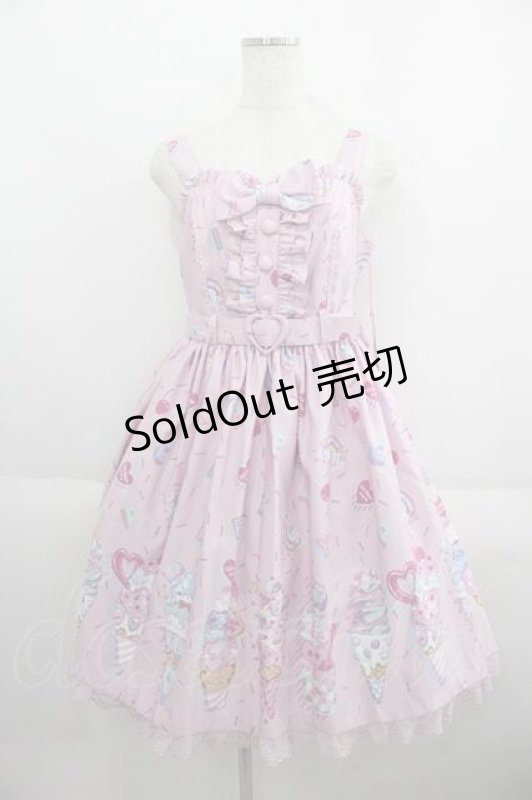 画像1: Angelic Pretty / Decoration Ice Creamジャンパースカート  ピンク I-25-05-29-053-AP-OP-HD-ZI (1)