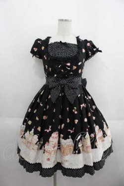 画像1: Angelic Pretty / お菓子の国ワンピース  黒 I-25-05-29-054-AP-OP-HD-ZI